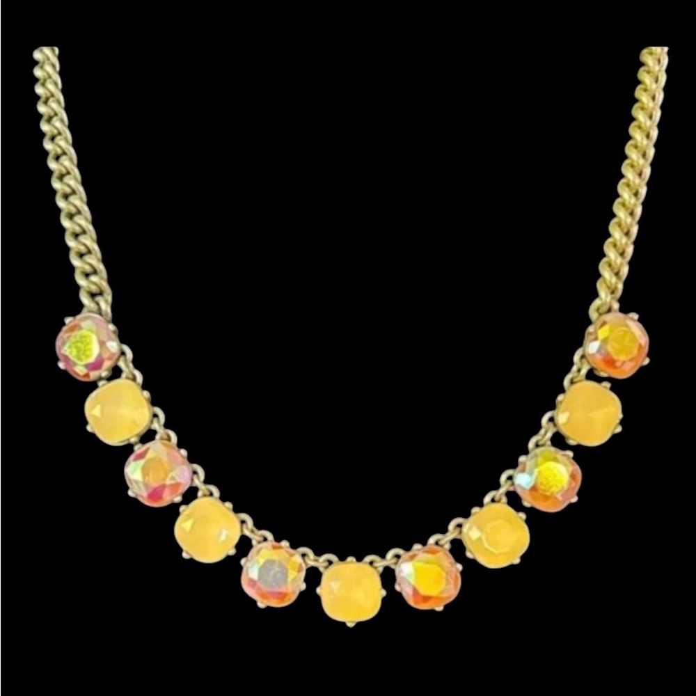 J Crew Crystal Necklace with Aurora Borealis Effect